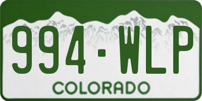 CO license plate 994WLP
