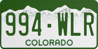 CO license plate 994WLR