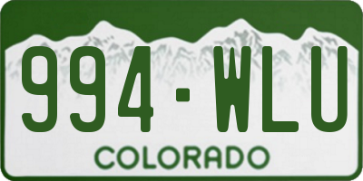 CO license plate 994WLU