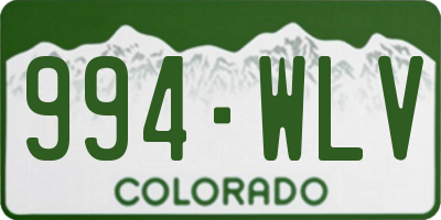 CO license plate 994WLV