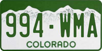 CO license plate 994WMA
