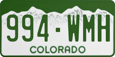 CO license plate 994WMH