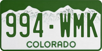 CO license plate 994WMK