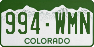 CO license plate 994WMN