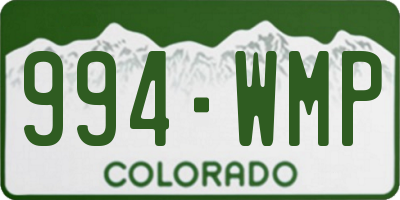 CO license plate 994WMP