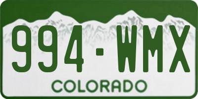 CO license plate 994WMX