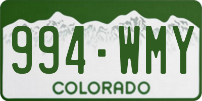 CO license plate 994WMY