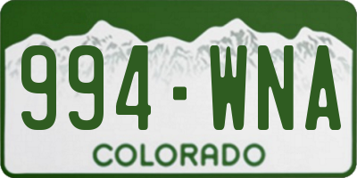 CO license plate 994WNA