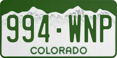 CO license plate 994WNP