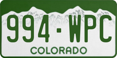 CO license plate 994WPC