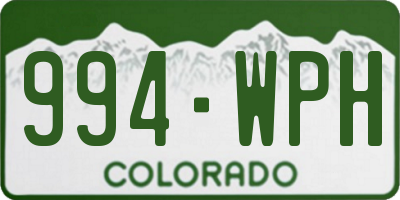 CO license plate 994WPH
