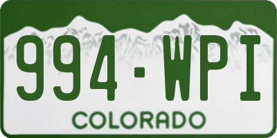 CO license plate 994WPI