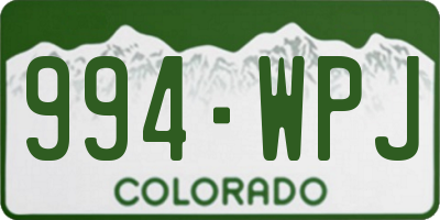 CO license plate 994WPJ