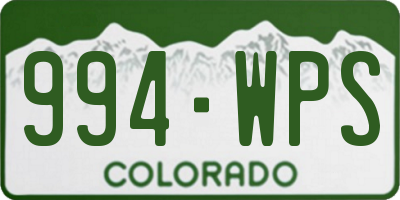 CO license plate 994WPS