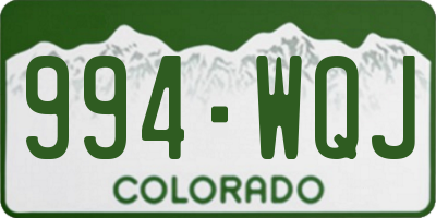 CO license plate 994WQJ