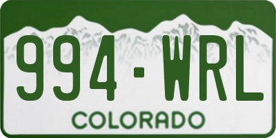 CO license plate 994WRL