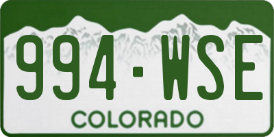 CO license plate 994WSE