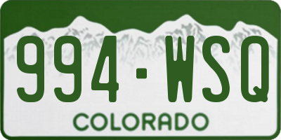 CO license plate 994WSQ
