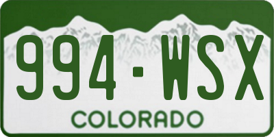 CO license plate 994WSX