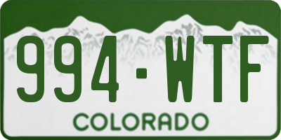CO license plate 994WTF