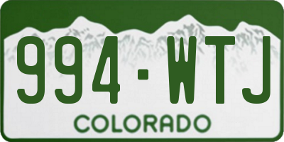 CO license plate 994WTJ