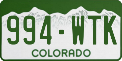 CO license plate 994WTK