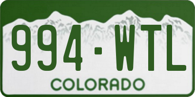 CO license plate 994WTL