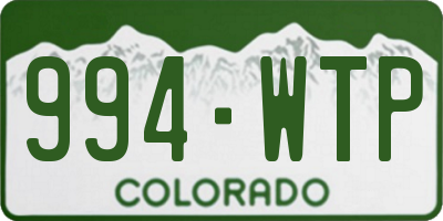 CO license plate 994WTP