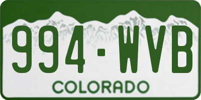 CO license plate 994WVB