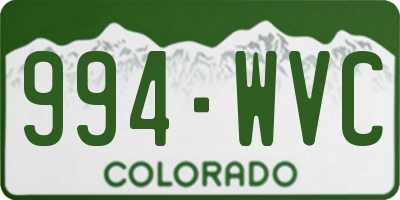 CO license plate 994WVC