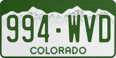 CO license plate 994WVD