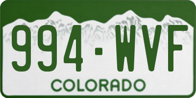CO license plate 994WVF