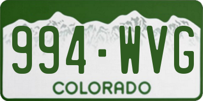 CO license plate 994WVG