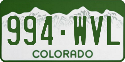 CO license plate 994WVL