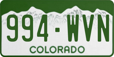 CO license plate 994WVN