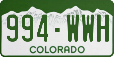 CO license plate 994WWH