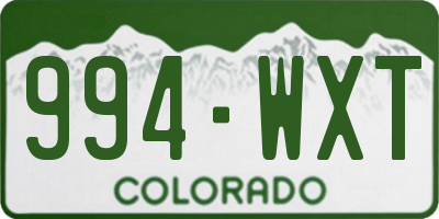 CO license plate 994WXT