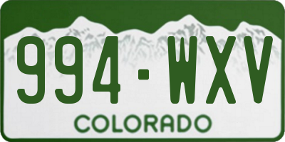 CO license plate 994WXV