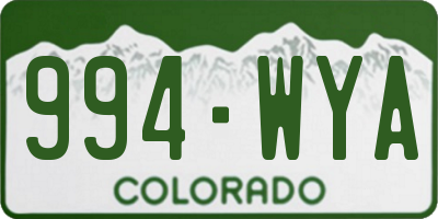 CO license plate 994WYA