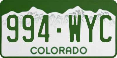 CO license plate 994WYC