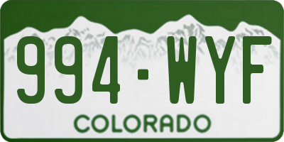 CO license plate 994WYF