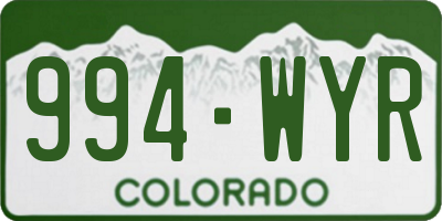 CO license plate 994WYR