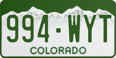 CO license plate 994WYT