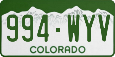 CO license plate 994WYV