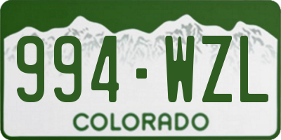 CO license plate 994WZL