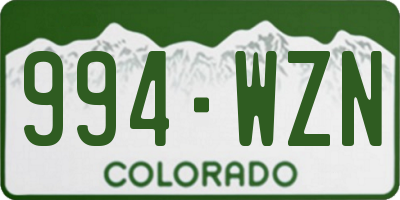 CO license plate 994WZN