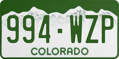 CO license plate 994WZP