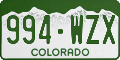 CO license plate 994WZX