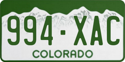 CO license plate 994XAC