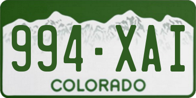 CO license plate 994XAI